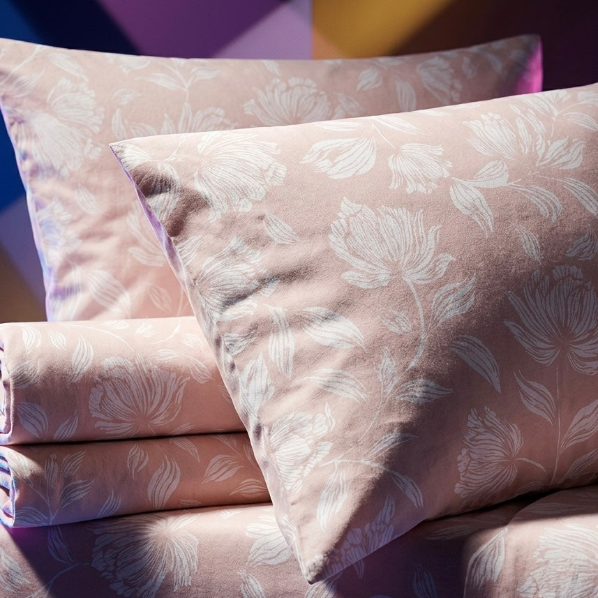 Σετ Σεντόνια Light Coral Floral - Easy Iron