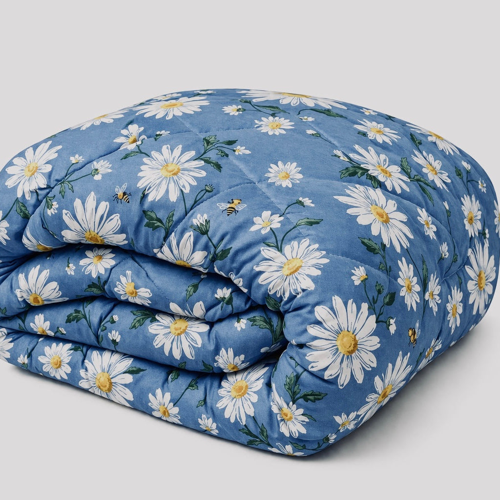 Μονό Πάπλωμα Μαργαρίτες με Γέμισμα Μικροΐνες