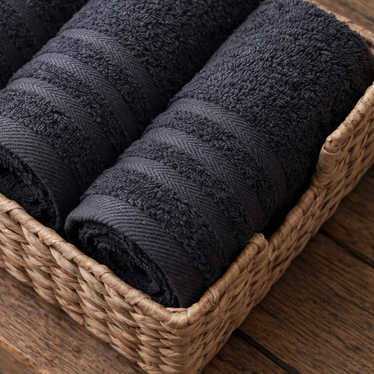 Πετσέτα Προσώπου Μαύρη 50x90cm - 100% Βαμβάκι 500 GSM - Πιστοποίηση OEKO-TEX®