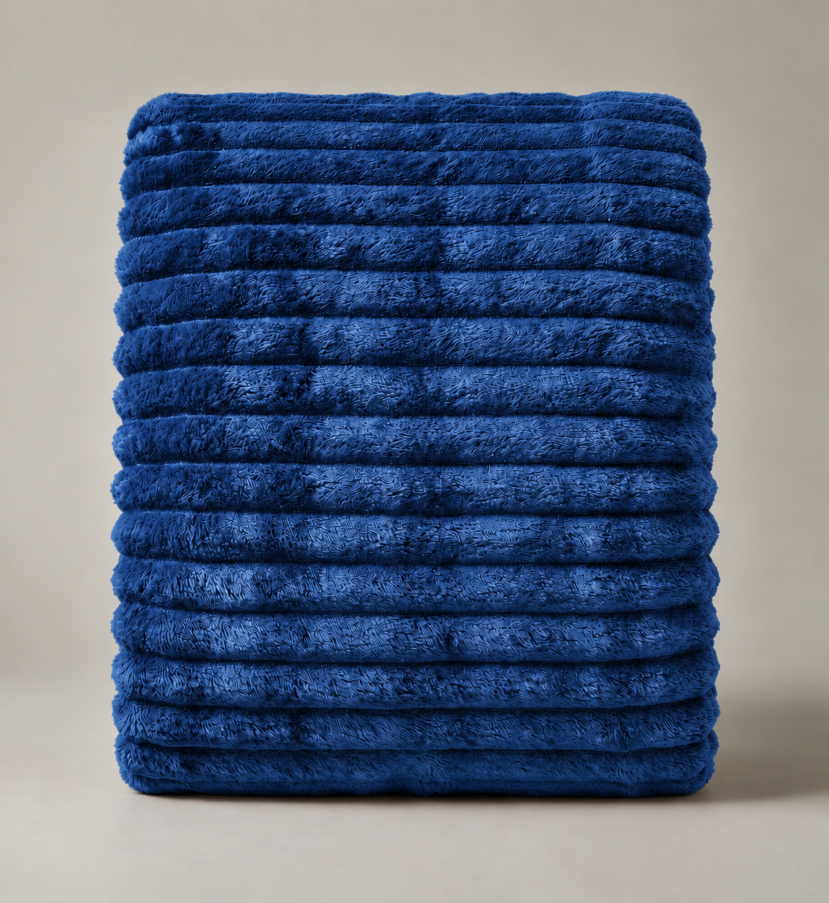 Κουβέρτα Γούνα Ριγέ Υπέρδιπλη 220×240 cm Μπλε– 3 kg