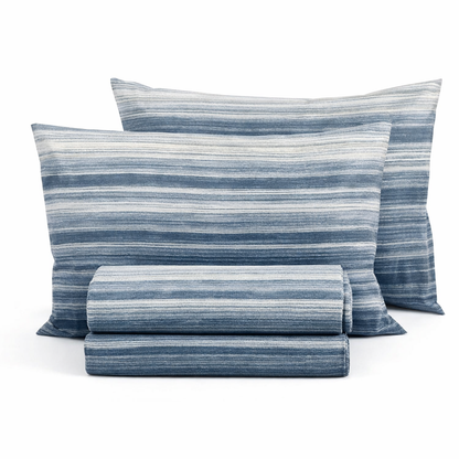 Σετ Σεντόνια Ριγέ Μπλε - Easy Iron - Nautical Style