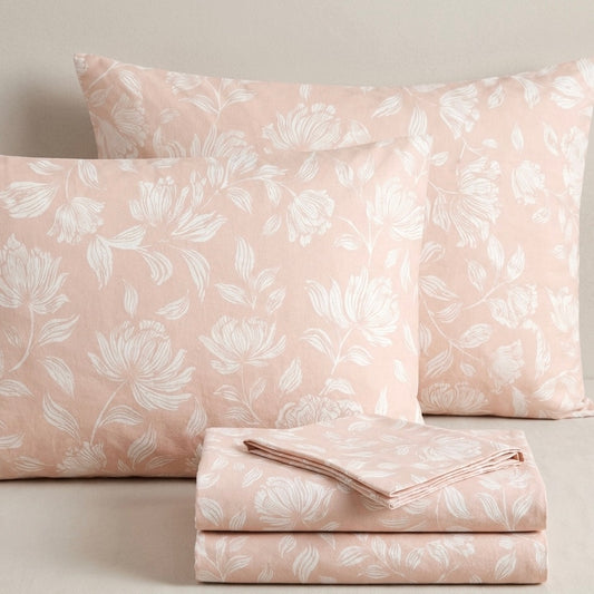 Σετ Σεντόνια Light Coral Floral - Easy Iron