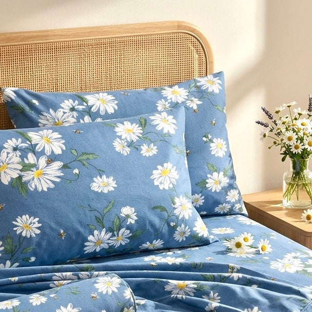 Σετ Σεντόνια Floral Μαργαρίτες - Easy Iron