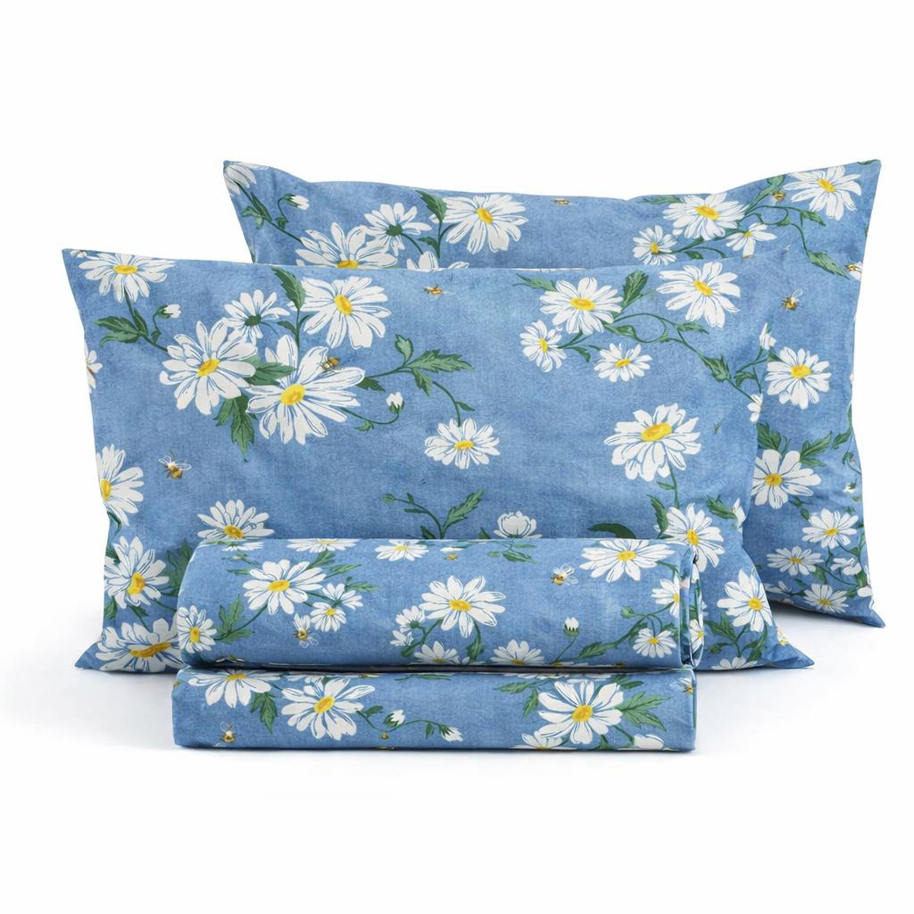 Σετ Σεντόνια Floral Μαργαρίτες - Easy Iron